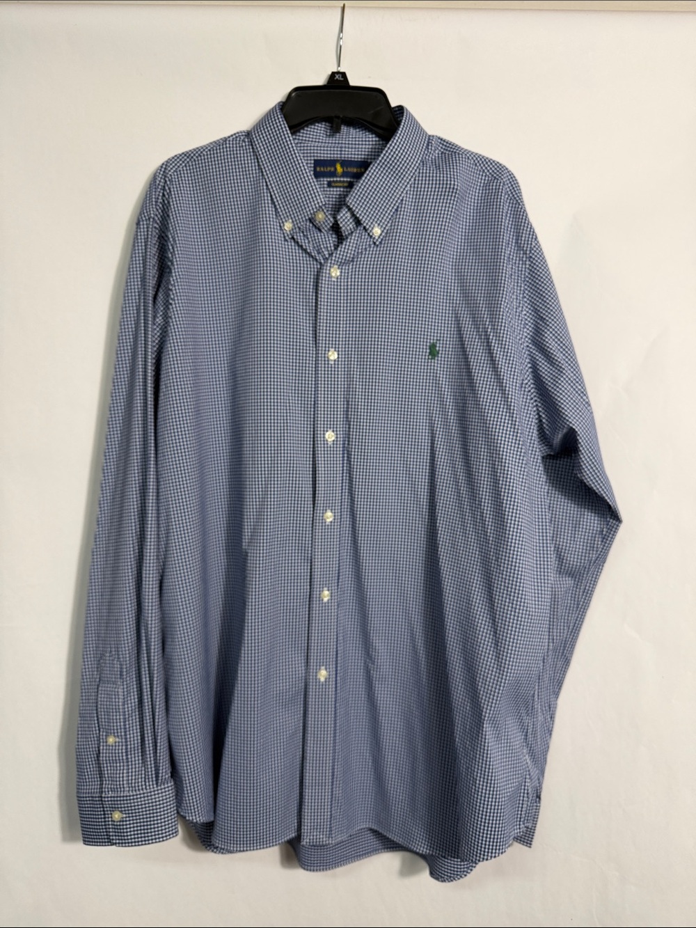 Ralph Lauren‎ Classic Fit Stretch Gingham Shirt Navy & White XXL
